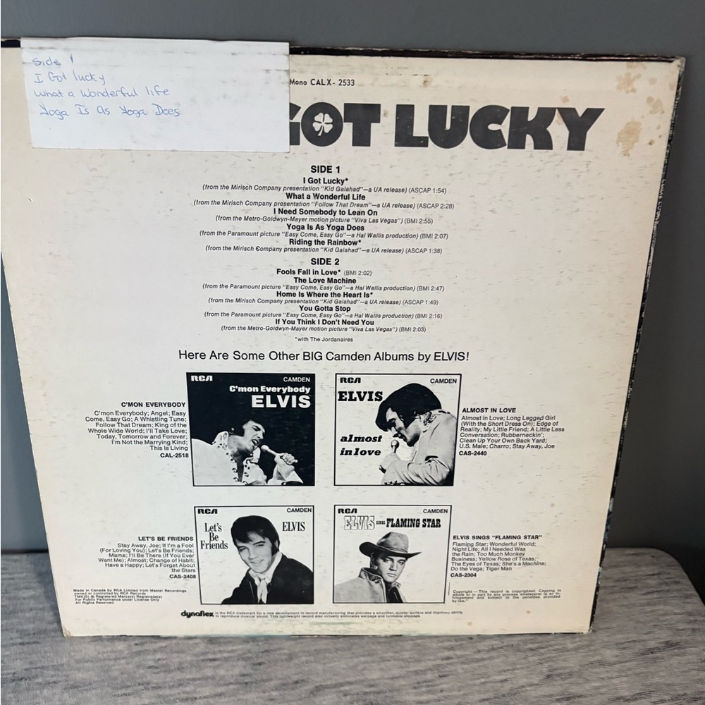 Elvis Presley Vinyl Record Bundle (4) – In Concert, I Got Lucky, RCA Camden LPs - Picture 9 of 13